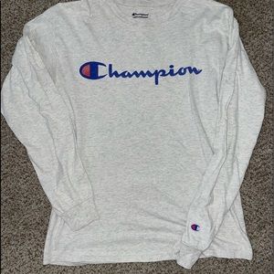 Champion light gray long sleeve Tshirt